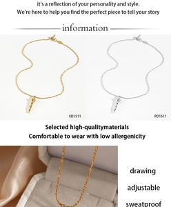 Detailed view of adjustable stainless steel necklaces in gold and silver finish
