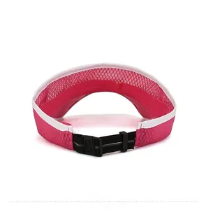 Rear detail of kids rose red sun visor with breathable mesh and adjustable buckle