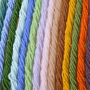 Close-up of 4mm colorful faceted wheel beads for DIY jewelry making and bracelet crafts