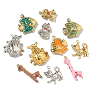 French style colorful enamel animal charms in stainless steel for DIY jewelry making