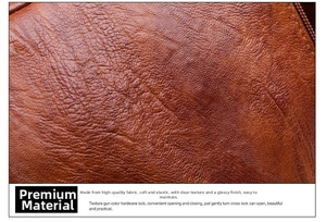 Vue macro détaillée du cuir synthétique marron grainé et bord du zip métallique