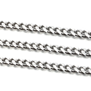 Flat curb link stainless steel chain necklace and bracelet DIY jewelry supply