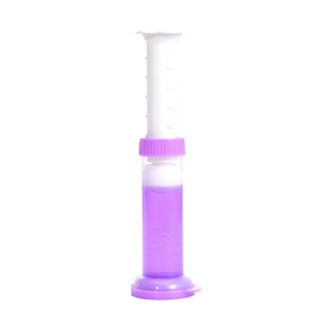 Lavender flower toilet cleaning gel with purple stamp applicator for bathroom odor removal