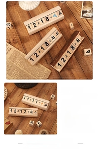 Détails du calendrier perpétuel en bois vintage avec grains de bois naturels et base