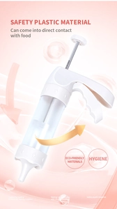 Clear view of eco-friendly plastic cookie press gun highlighting food-safe materials