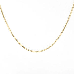 Polished minimalist gold curb chain necklace in stainless steel for men and women