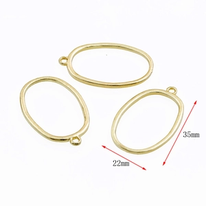 Golden oval jewelry connectors 35x22mm for DIY necklaces and earrings craft making