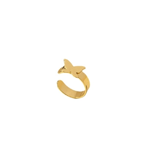 Minimalist golden butterfly non-piercing nose ring and ear cuff for women trendy style