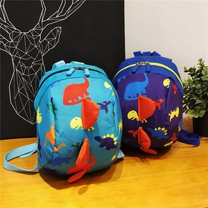 Kids Dinosaur Backpack With Safety Leash Three Dimensional Spikes Oxford Cloth For Toddlers Kindergarten Boys Girls