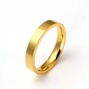 3mm minimalist gold titanium steel ring with a polished scratch-resistant surface