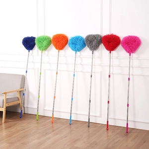 Microfiber ceiling fan duster set with extendable stainless steel handles in various colors