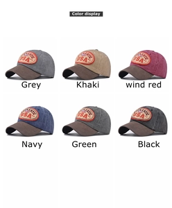 Détails de casquettes de baseball en coton brodé USA en six coloris délavés vintage