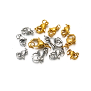 Stainless Steel Lobster Clasp Jump Ring Connectors DIY Jewelry Making Necklace Bracelet Vacuum Plated Durable Findings