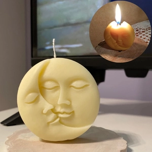 Zon En Maan Gezicht Siliconen Vorm Voor DIY Kaarsen Maken Artistiek Reliëf Gezicht Zeep Gips Ambacht Gereedschap