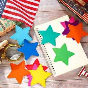 Colorful 3.5-inch star-shaped paper cutouts for classroom and bulletin board decor