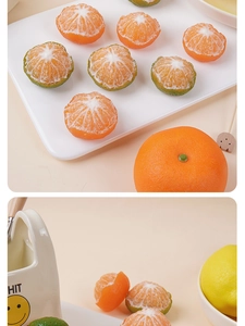 Realistic peeled orange segments with detailed texture and white veins for decor