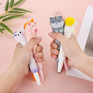 Squishy slow-rebound cartoon stress relief pens for writing and sensory play