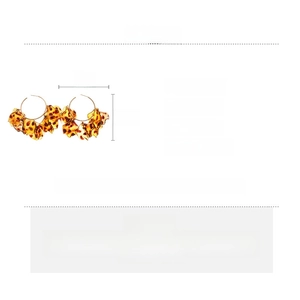 Size and material details for acrylic leopard print C-shape hoop earrings in English