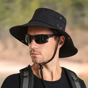 Chapeau de soleil respirant pour hommes avec large bord et mentonnière réglable