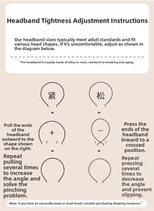 Guide for adjusting the flexible braided headband made of durable alloy and resin material