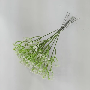 Close-up of white artificial gypsophila bouquets for wedding floral decoration