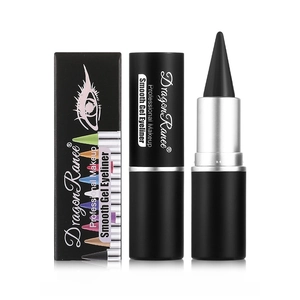 Matte black smooth gel eyeliner with packaging showing creamy texture and application effect