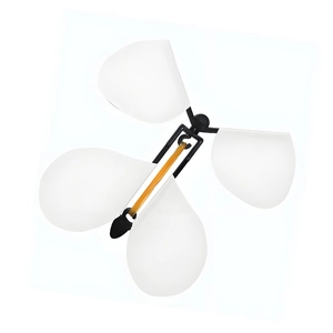 Detailed view of the mechanical structure of a magic flying butterfly toy with rubber bands