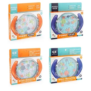 Funny Gear Labyrinth Disk for kids balancing balls with dual-handle orange and blue design