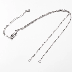 Polished silver stainless steel chain with lobster clasp and adjustable extension link