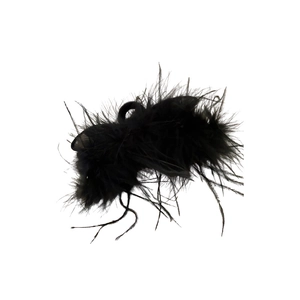 Elegant black feather rabbit ear claw clip for French style hair styling in autumn and winter