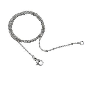 Universal silver 18K stainless steel O-chain necklace with secure lobster clasp for women