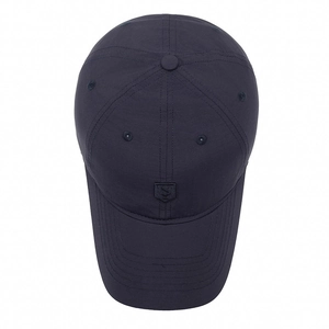Men's navy blue quick-dry baseball cap with structured design and shield logo on front