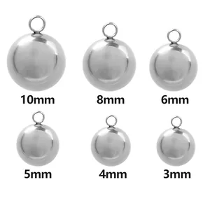 Tableau comparatif des tailles pour pendentifs sphériques en acier inoxydable 304