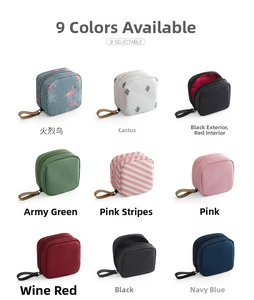 Vue détaillée montrant les neuf couleurs et motifs de la petite trousse de maquillage