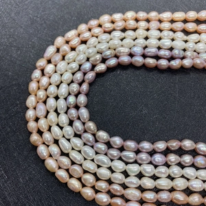 Natural freshwater pearl strands in white, pink and purple for DIY jewelry making