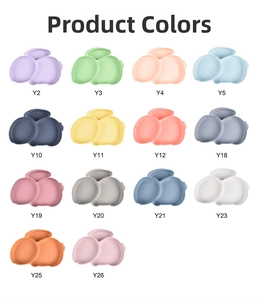 Silicone divided baby plates in 14 macaron and Morandi colors with suction base