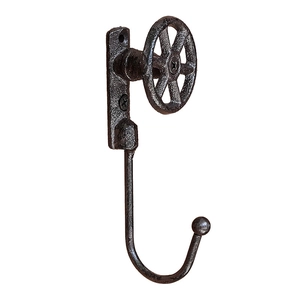 Gancho de pared vintage industrial de hierro fundido con diseño de válvula para abrigos