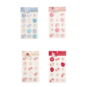 Vintage 3D floral resin stickers set with rose and butterfly motifs for journaling