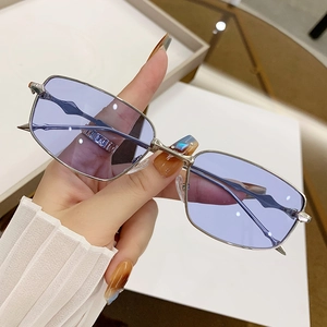 Vintage Square Sunglasses Metal Frame Geometric Textured Temples UV400 Shield Small Narrow Rectangular Eyewear Minimalist Fashion Accessory