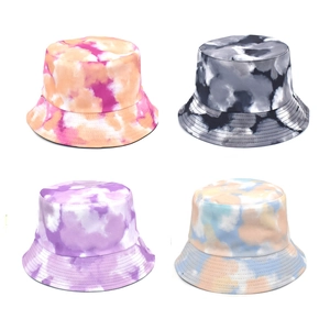 Tie-dye bucket hats for men and women in four assorted vibrant color patterns