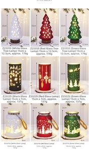 Detailed grid of Christmas glass lanterns with snowflake patterns and dimensions