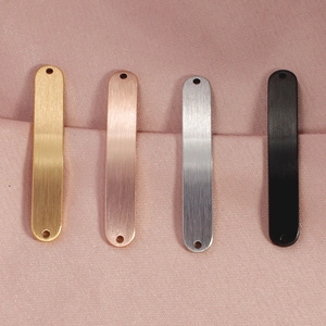 Brushed titanium steel bar pendants in gold, rose gold, silver, and black finishes