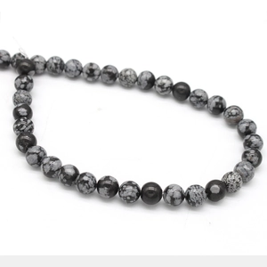 Natural snowflake obsidian round loose beads for DIY jewelry making and bracelets