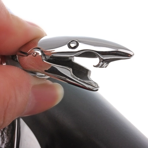 Punk style stainless steel dolphin bracelet featuring a creative animal head clasp design