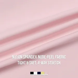 Conjunto de yoga rosa de nailon y elastano con elasticidad en cuatro direcciones suave