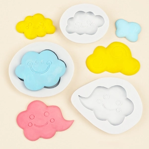 Cartoon cloud silicone molds for fondant cakes and DIY clay crafts in various sizes