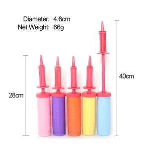 Pompa ad aria manuale portatile per palloncini, lunghezza 28-40 cm in plastica colorata