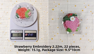 Detailed view of 2m strawberry paper garland with 22 pieces for birthday party decor