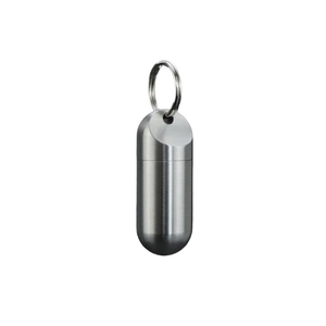 Waterproof silver titanium capsule pendant storage box for travel and emergency use