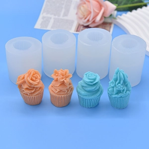 Ice cream flower silicone mold set for DIY handmade soap, candles, and cupcake fondant